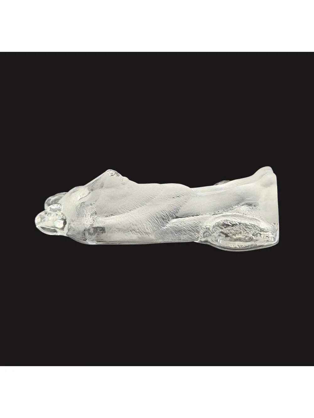 Rare Maleras Sweden Crystal Wolf Figurine Mats Jonasson Signed Lead Crystal 5.5